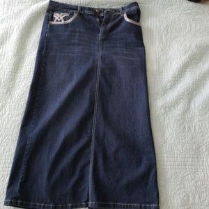Womens Long Denim Skirt